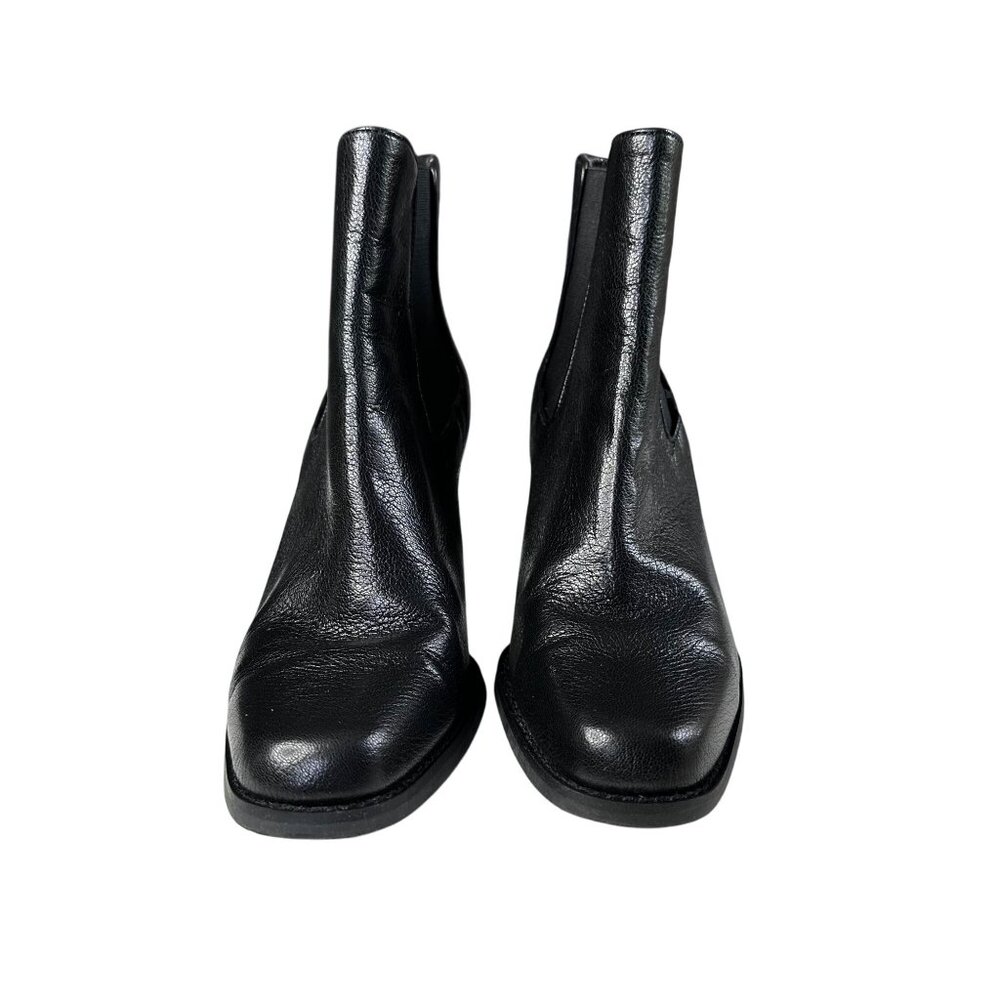 Aerosoles Lido Ankle Boots Women's Size 8 Black Leather Block Heel Comfort - Picture 3 of 10